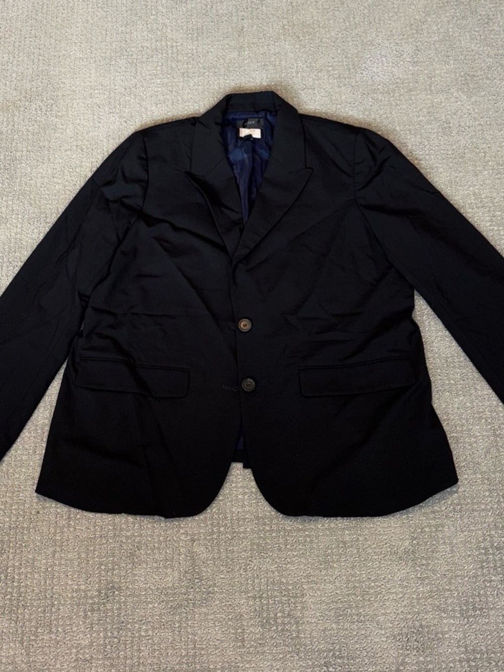 J. Crew Size 18 Black Two-Button Sport Coat Navy